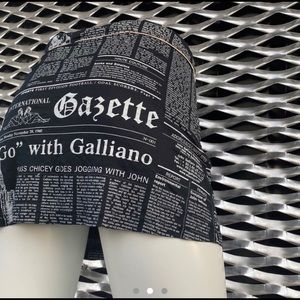 Vintage John Galliano newsprint mini skirt
